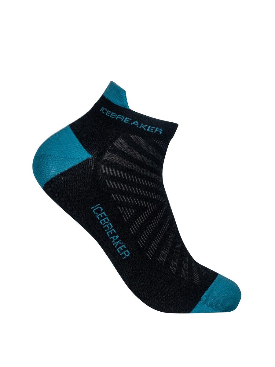 Men\'s Icebreaker Merino Run+ Ultralight Micro Socks Black / Blue | CA 1913SGLO